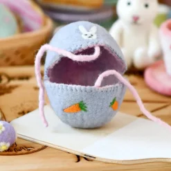 Felt Egg Cover - Purple Bunny Motif