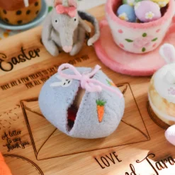 Felt Egg Cover - Purple Bunny Motif