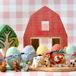 Felt Mint Surprise Egg with Corgi Puppy