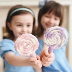 Felt Purple and White Swirl Lollipop | Play Food