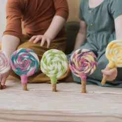 Felt Purple and White Swirl Lollipop | Play Food