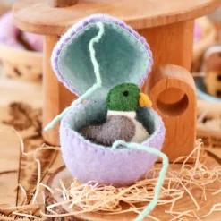 Felt Purple Surprise Egg with Duck