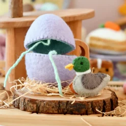 Felt Purple Surprise Egg with Duck