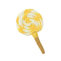 Felt Yellow and White Swirl Lollipop | Play Food