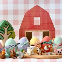 Felt Yellow Surprise Egg with Lamb