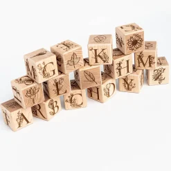 Floral Alphabet Blocks (Set of 15) - Handmade in Canada