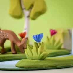 Grass with Blue Flowers (Small) | Wooden Toy