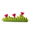 Grass with Pink Flowers (Large) | Wooden Toy
