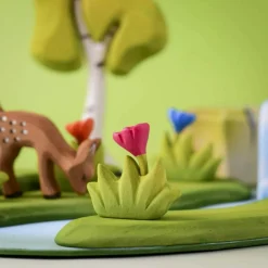 Grass with Pink Flowers (Small) | Wooden Toy