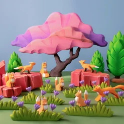 Grass with Purple Flowers (Large) | Wooden Toy