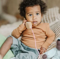 Grimm's Wooden Telephone (PLS NOTE: Cord Colours Vary)