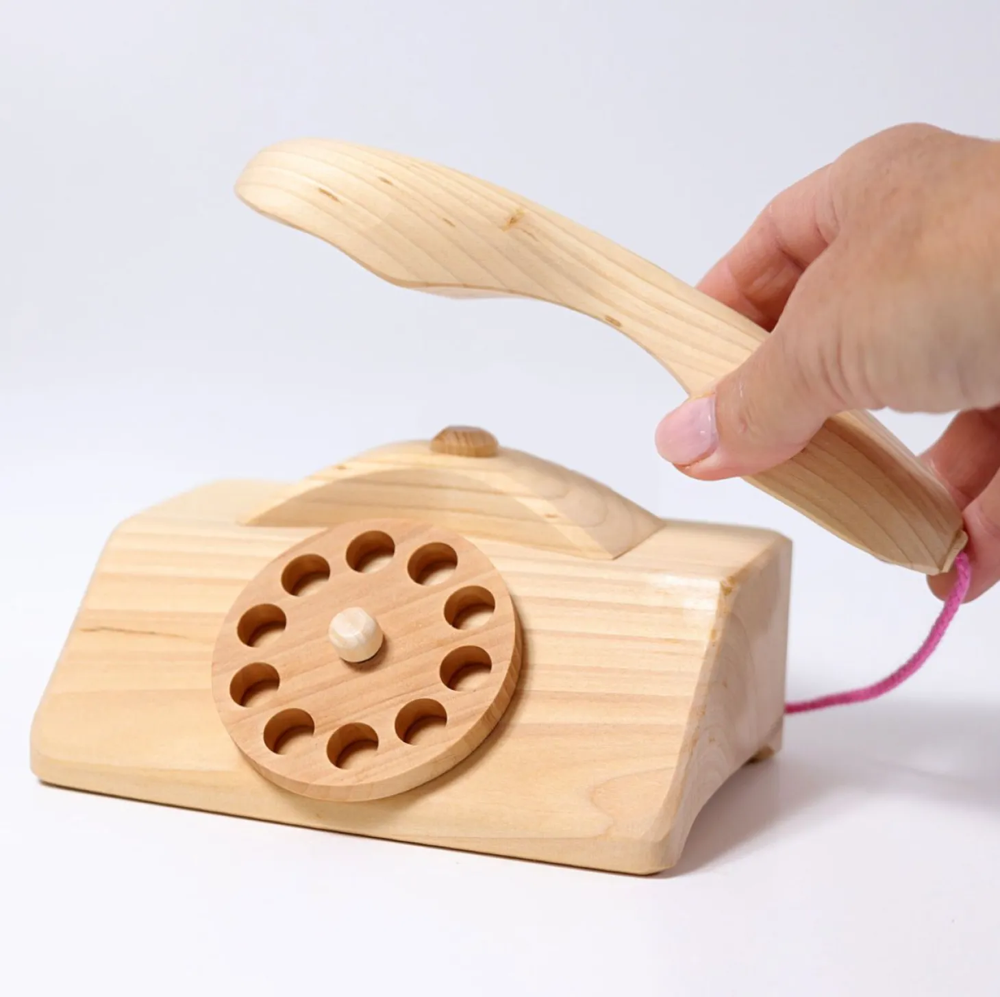 Grimm's Wooden Telephone (PLS NOTE: Cord Colours Vary)