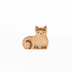Handmade Wooden Cat Toy (Sitting)