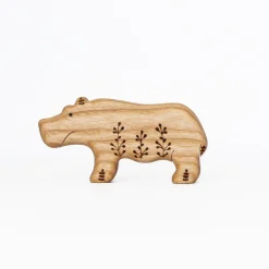 Handmade Wooden Hippopotamus Toy