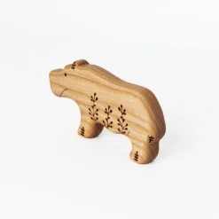 Handmade Wooden Hippopotamus Toy