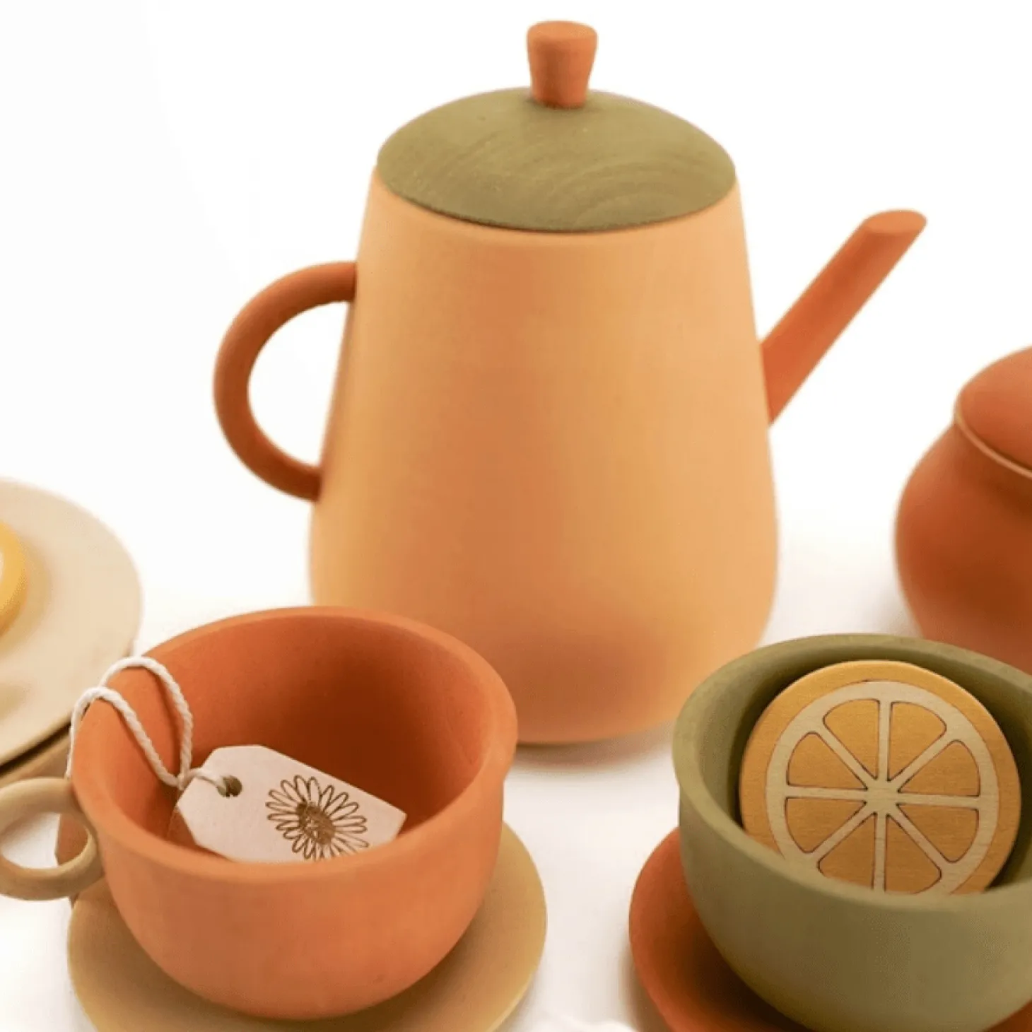 Handmade Wooden Tea Set (Herbal)