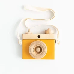 Handmade Wooden Toy Camera (Mustard)