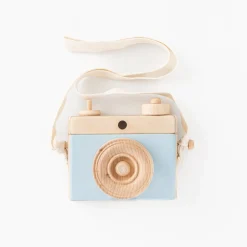 Handmade Wooden Toy Camera (Blue)