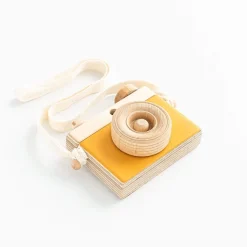 Handmade Wooden Toy Camera (Mustard)