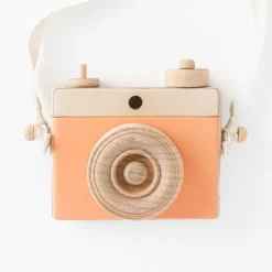 Handmade Wooden Toy Camera (Peach)