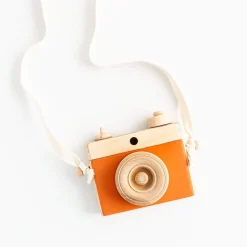 Handmade Wooden Toy Camera (Burnt Orange)