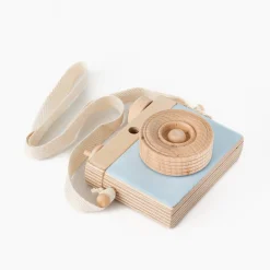 Handmade Wooden Toy Camera (Blue)
