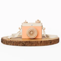 Handmade Wooden Toy Camera (Peach)
