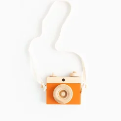 Handmade Wooden Toy Camera (Burnt Orange)