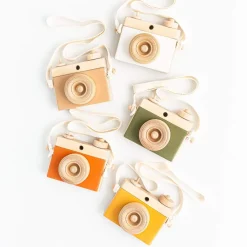 Handmade Wooden Toy Camera (Burnt Orange)