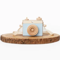 Handmade Wooden Toy Camera (Blue)
