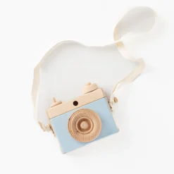 Handmade Wooden Toy Camera (Blue)