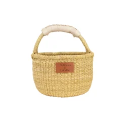 Heddle & Lamm Mini Bolga Basket (Natural Handle)