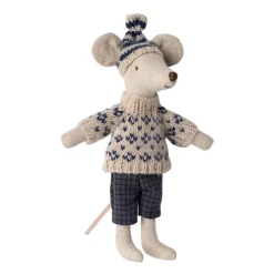 Maileg 2024 Winter Mouse with Ski Set - Blue (Dad)