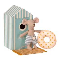 Maileg Beach Mouse with Float - Cabin de Plage (Little Brother)