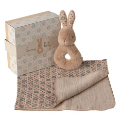 Maileg Rabbit Rattle Set (Cream Peach)