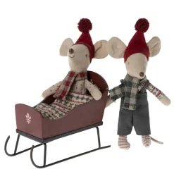 Maileg Red Sleigh with Mattress (Mouse)