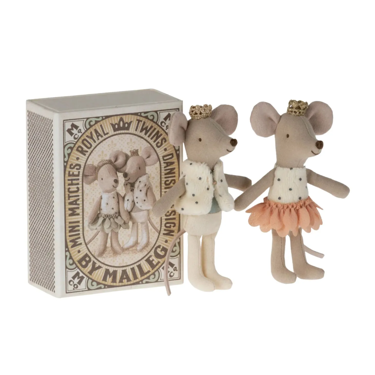 Maileg Royal Twins Mice in Matchbox (Little Sister & Brother)