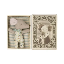 Maileg Sleepy Wakey Mouse (BABY - Blue)