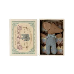Maileg Sleepy Wakey Mouse in Matchbox (BABY - Blue)