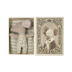 Maileg Sleepy Wakey Mouse (BABY - Blue)