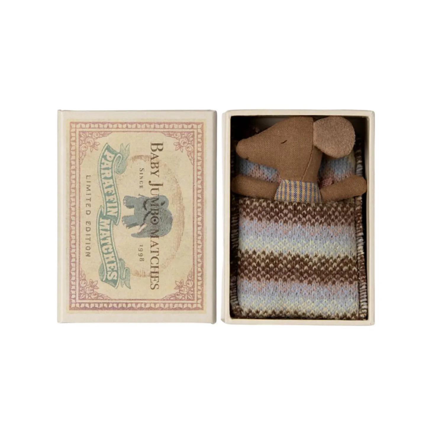 Maileg Sleepy Wakey Mouse in Matchbox (BABY - Rose)