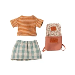 Maileg Tricycle Mouse with Bag - Old Rose (Big Sister)