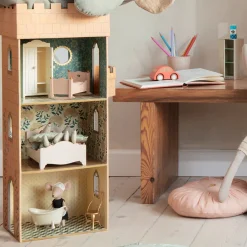 Maileg Wooden Double Bed - White (Mouse)