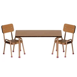 Maileg Wooden Table and Chair Set - Dark Powder (Mouse)