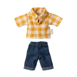 Maileg Yellow Checkered Shirt and Pants (Dad Mouse)