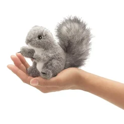 Mini Gray Squirrel Finger Puppet
