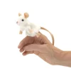 Mini White Mouse Finger Puppet