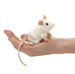 Mini White Mouse Finger Puppet