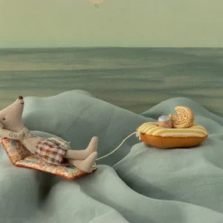 PRE-ORDER Maileg Beach Mouse with Air Mattress - Flowers (Dad)