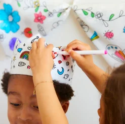 Rainbow Sky Coloring Crown and Markers Set